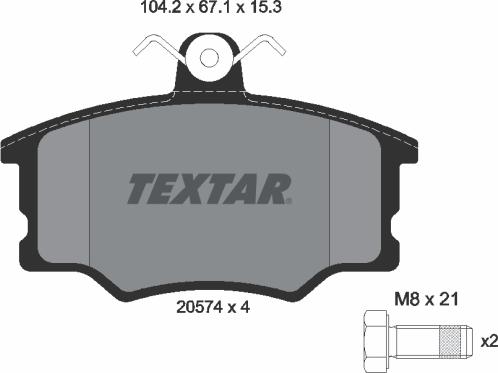 Textar 2057401 - Гальмівні колодки, дискові гальма avtolavka.club