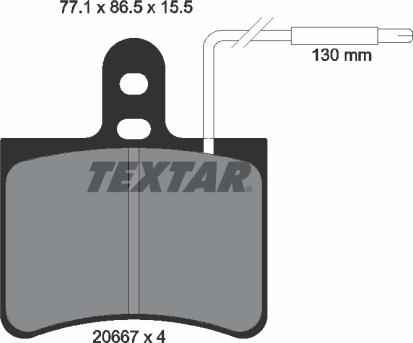 Textar 2066703 - Гальмівні колодки, дискові гальма avtolavka.club