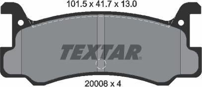 Textar 2000801 - Гальмівні колодки, дискові гальма avtolavka.club