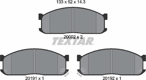 Textar 2000201 - Гальмівні колодки, дискові гальма avtolavka.club