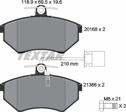 Textar 2016805 - Гальмівні колодки, дискові гальма avtolavka.club