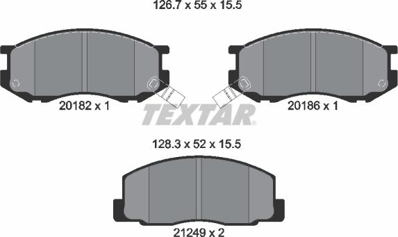 Textar 2018201 - Гальмівні колодки, дискові гальма avtolavka.club