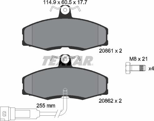 Textar 2086109 - Гальмівні колодки, дискові гальма avtolavka.club