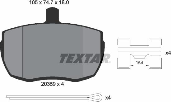 Textar 2035908 - Гальмівні колодки, дискові гальма avtolavka.club