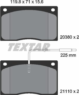 Textar 2038002 - Гальмівні колодки, дискові гальма avtolavka.club