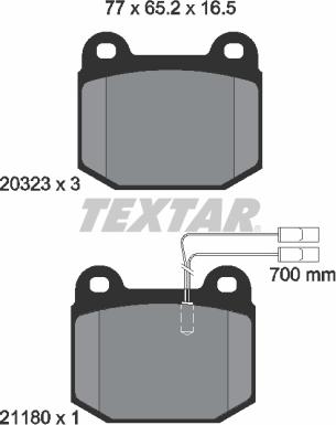 Textar 2032304 - Гальмівні колодки, дискові гальма avtolavka.club