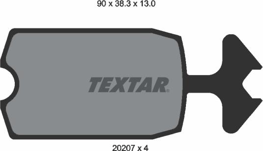 Textar 2020709 - Гальмівні колодки, дискові гальма avtolavka.club