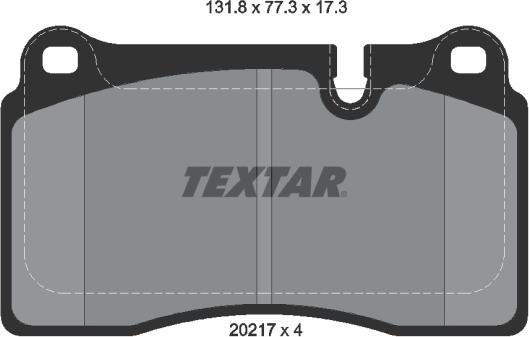 Textar 2021701 - Гальмівні колодки, дискові гальма avtolavka.club