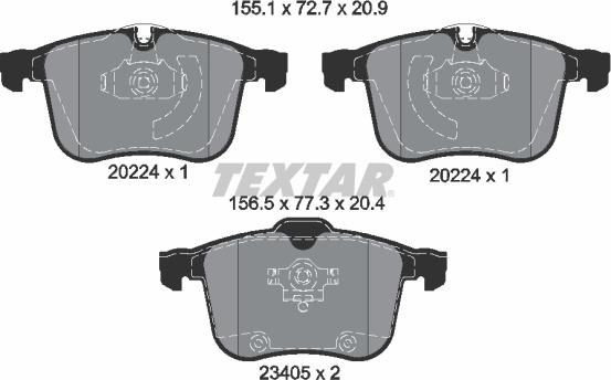 Textar 2022401 - Гальмівні колодки, дискові гальма avtolavka.club