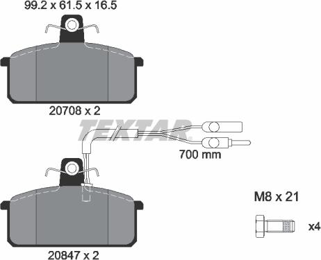 Textar 2070804 - Гальмівні колодки, дискові гальма avtolavka.club