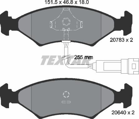 Textar 2078302 - Гальмівні колодки, дискові гальма avtolavka.club