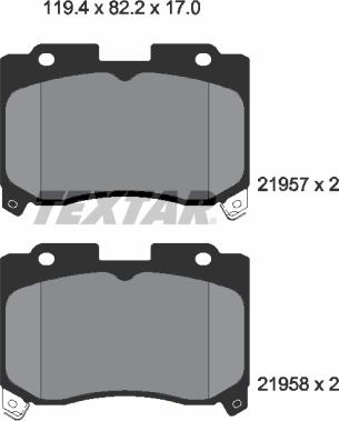 Textar 2195701 - Гальмівні колодки, дискові гальма avtolavka.club