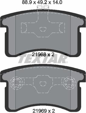 Textar 2196801 - Гальмівні колодки, дискові гальма avtolavka.club