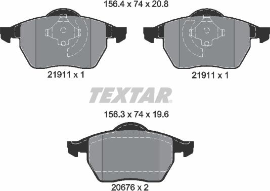 Textar 2191102 - Гальмівні колодки, дискові гальма avtolavka.club