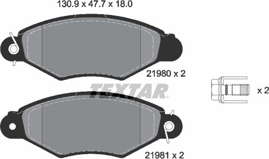 Textar 2198004 - Гальмівні колодки, дискові гальма avtolavka.club