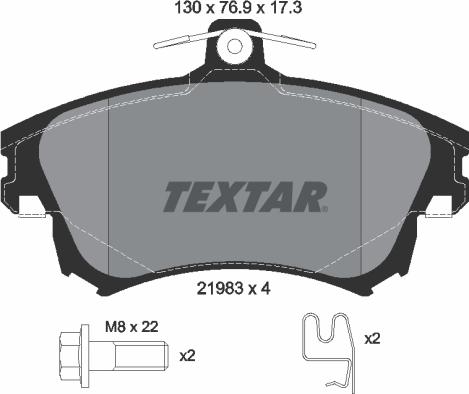 Textar 2198302 - Гальмівні колодки, дискові гальма avtolavka.club