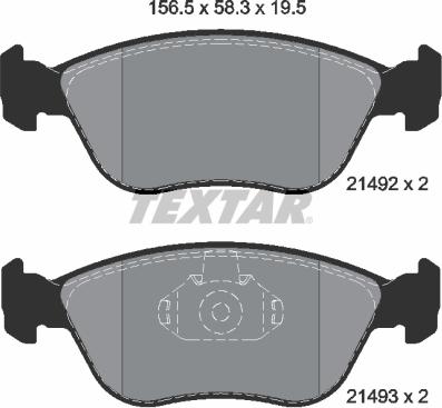 Textar 2149201 - Гальмівні колодки, дискові гальма avtolavka.club