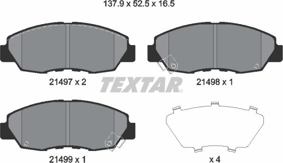 Textar 2149704 - Гальмівні колодки, дискові гальма avtolavka.club