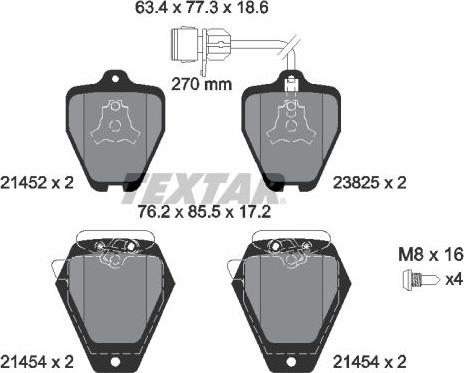 Textar 2145201 - Гальмівні колодки, дискові гальма avtolavka.club