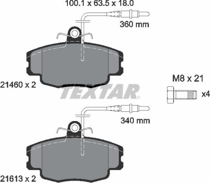 Textar 2146002 - Гальмівні колодки, дискові гальма avtolavka.club