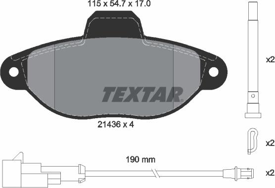 Textar 2143609 - Гальмівні колодки, дискові гальма avtolavka.club