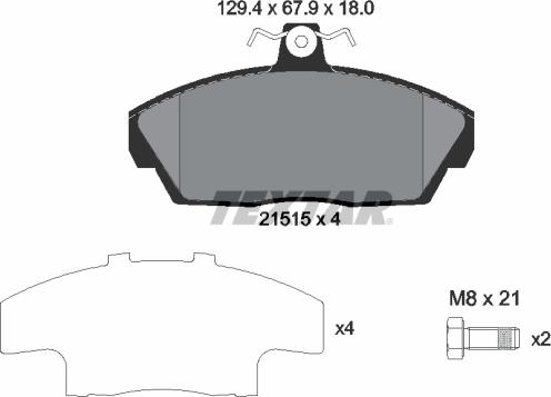 Textar 2151504 - Гальмівні колодки, дискові гальма avtolavka.club