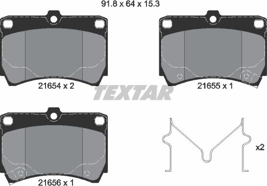 Textar 2165404 - Гальмівні колодки, дискові гальма avtolavka.club