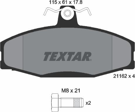 Textar 2166201 - Гальмівні колодки, дискові гальма avtolavka.club