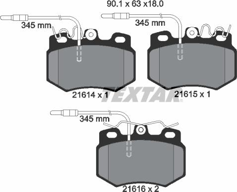 Textar 2161403 - Гальмівні колодки, дискові гальма avtolavka.club