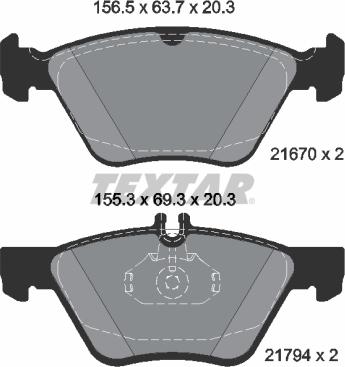 Textar 2167081 - Гальмівні колодки, дискові гальма avtolavka.club