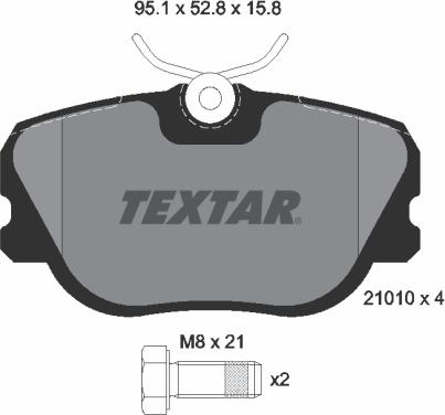 Textar 2101002 - Гальмівні колодки, дискові гальма avtolavka.club