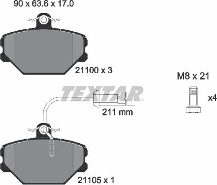 Textar 2110005 - Гальмівні колодки, дискові гальма avtolavka.club