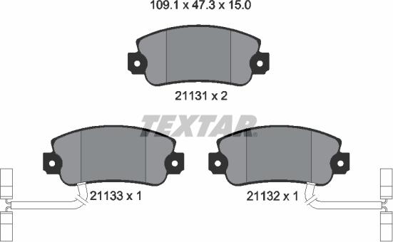 Textar 2113103 - Гальмівні колодки, дискові гальма avtolavka.club