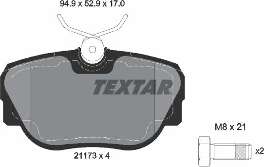 Textar 2117302 - Гальмівні колодки, дискові гальма avtolavka.club