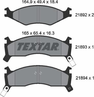 Textar 2189202 - Гальмівні колодки, дискові гальма avtolavka.club