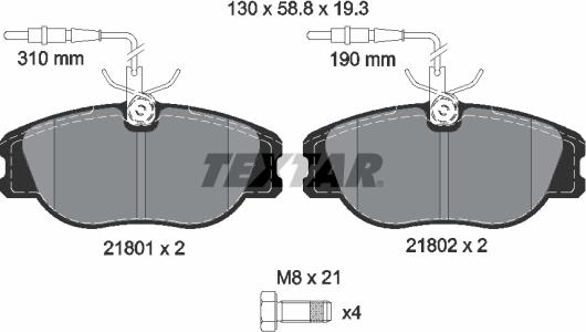 Textar 89003600 - Комплект гальм, дисковий гальмівний механізм avtolavka.club