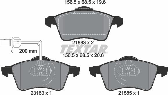 Textar 2188501 - Гальмівні колодки, дискові гальма avtolavka.club