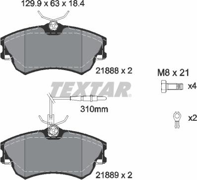 Textar 2188801 - Гальмівні колодки, дискові гальма avtolavka.club