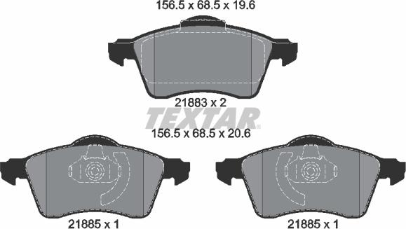 Textar 2188302 - Гальмівні колодки, дискові гальма avtolavka.club