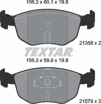 Textar 2135803 - Гальмівні колодки, дискові гальма avtolavka.club