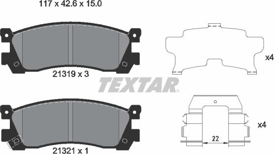 Textar 2131903 - Гальмівні колодки, дискові гальма avtolavka.club