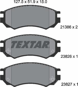 Textar 2138604 - Гальмівні колодки, дискові гальма avtolavka.club