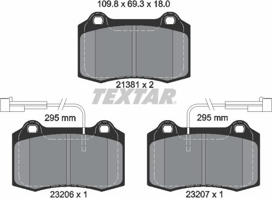 Textar 2138103 - Гальмівні колодки, дискові гальма avtolavka.club