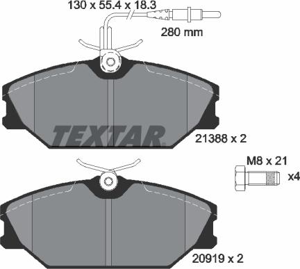 Textar 89002300 - Комплект гальм, дисковий гальмівний механізм avtolavka.club