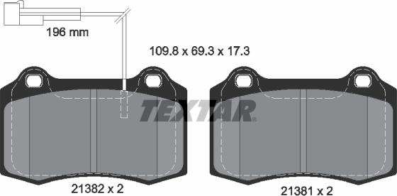 Textar 2138201 - Гальмівні колодки, дискові гальма avtolavka.club