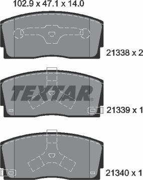 Textar 2133801 - Гальмівні колодки, дискові гальма avtolavka.club