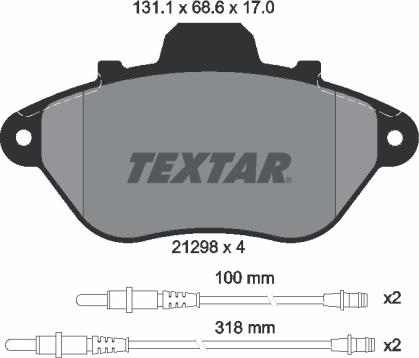 Textar 2129802 - Гальмівні колодки, дискові гальма avtolavka.club