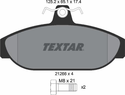 Textar 2126601 - Гальмівні колодки, дискові гальма avtolavka.club