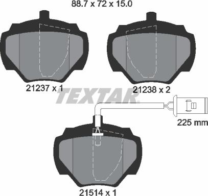 Textar 2123701 - Гальмівні колодки, дискові гальма avtolavka.club