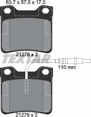 Textar 2127801 - Гальмівні колодки, дискові гальма avtolavka.club